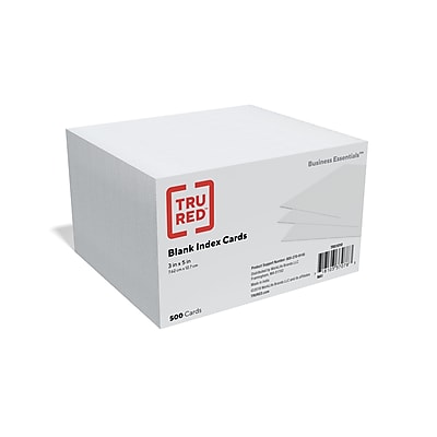 51010 233593 Staples 3" x 5" Blank White Index Cards 500/Pack